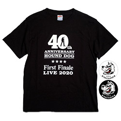 40th Anniversary Tシャツ 黒+黒･白 缶バッジ2個付き／S